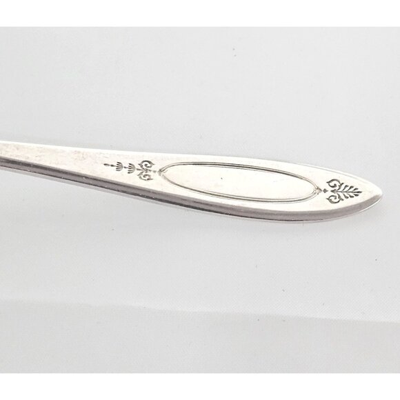 Oneida Silverplate Adam Round Sugar Spoon 6" art deco 1917 serving spoon - Picture 4 of 7